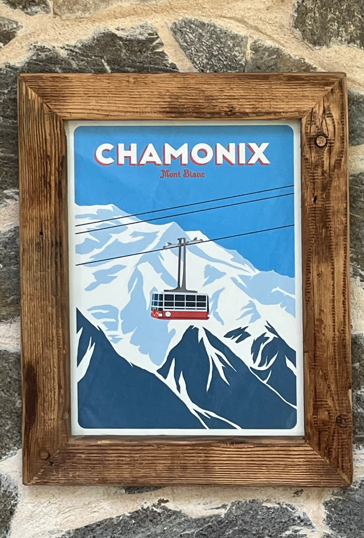 Chamonix Mont Blanc - 30x40cm - Affiche Télécabine