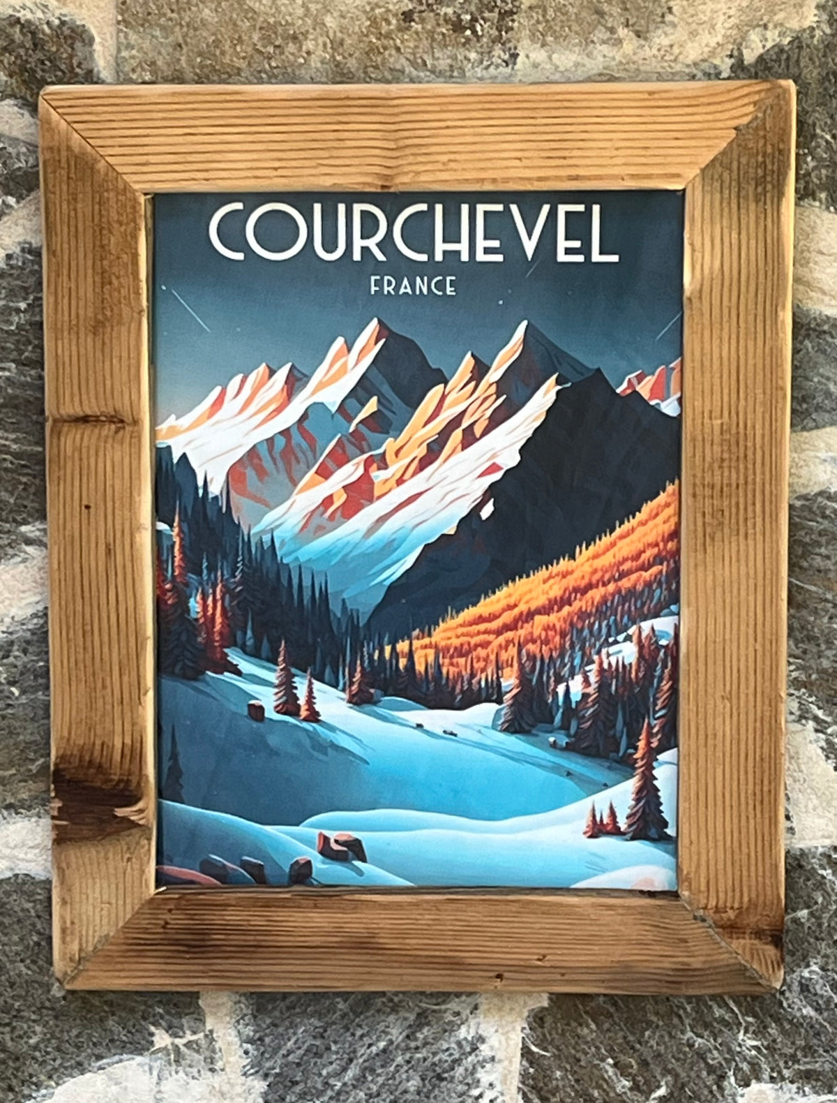 Courchevel - 30x40cm - Affiche Lumières du soir
