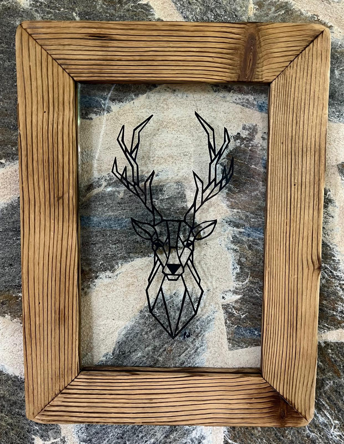 Tête de Cerf 40x29cm - découpage papier coeur2déco
