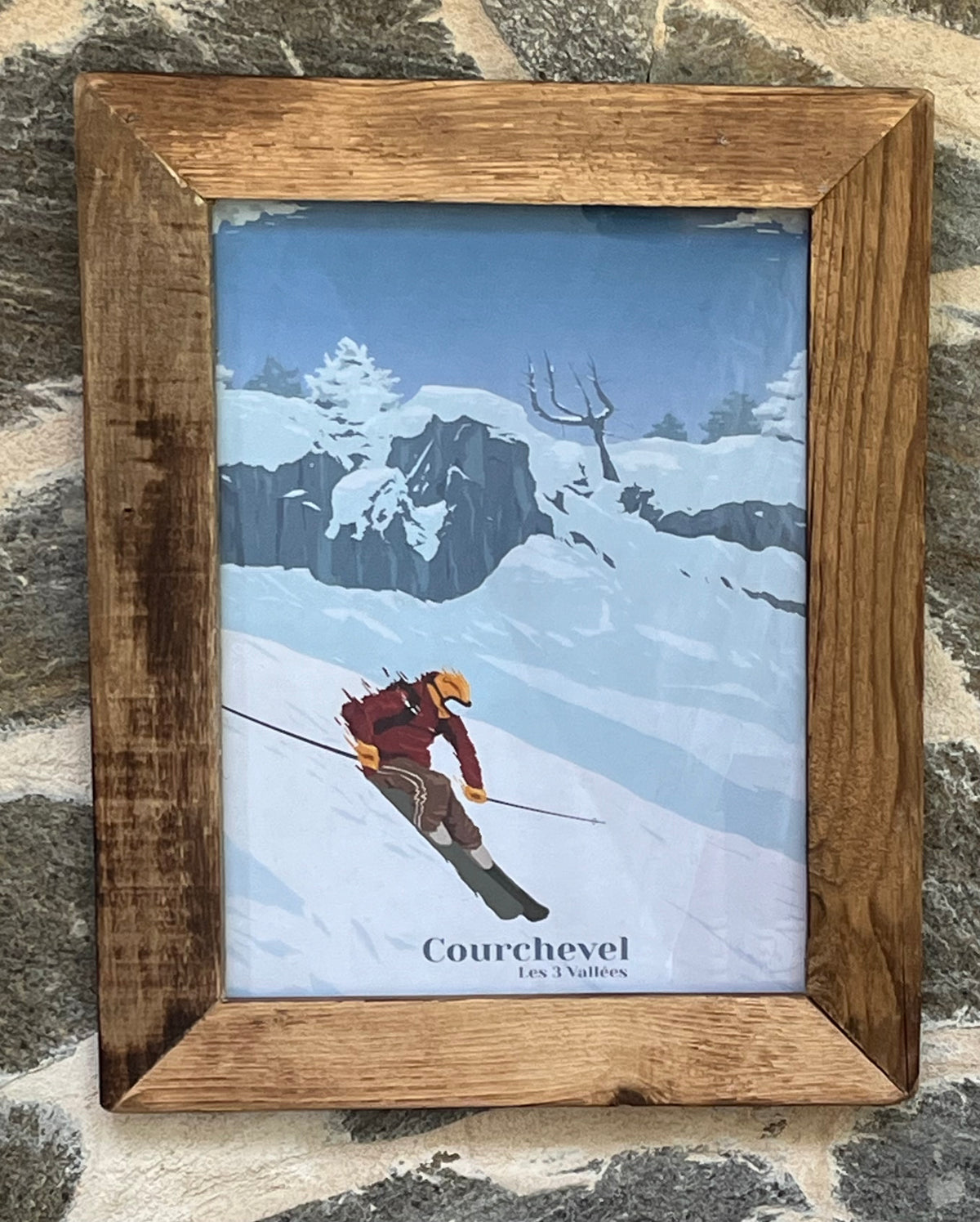Courchevel - 30x40cm - Affiche Skieur