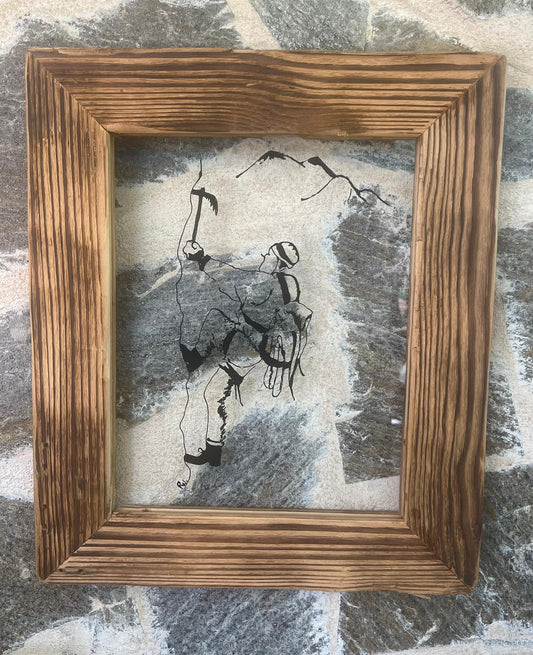 Alpiniste - peinture sur verre coeur2déco