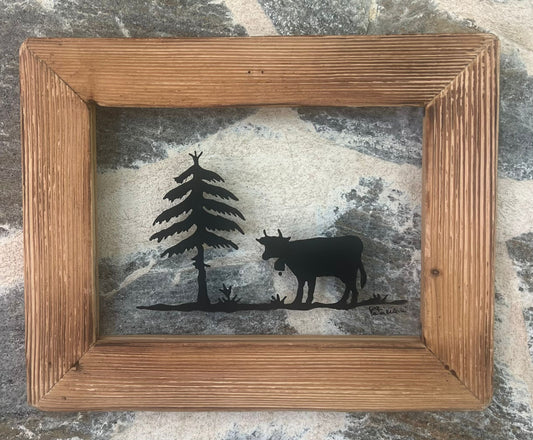 Pâturage - peinture sur verre coeur2déco