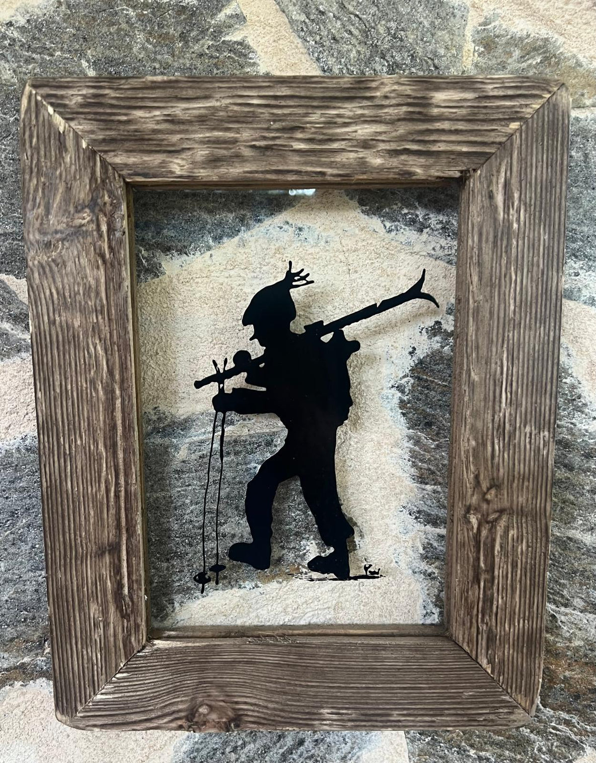 Skieur - peinture sur verre coeur2déco